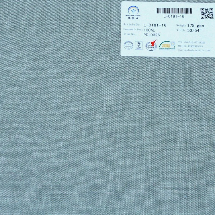 High Quality Plain Dyed Pure Linen Woven Fabric for Shirt